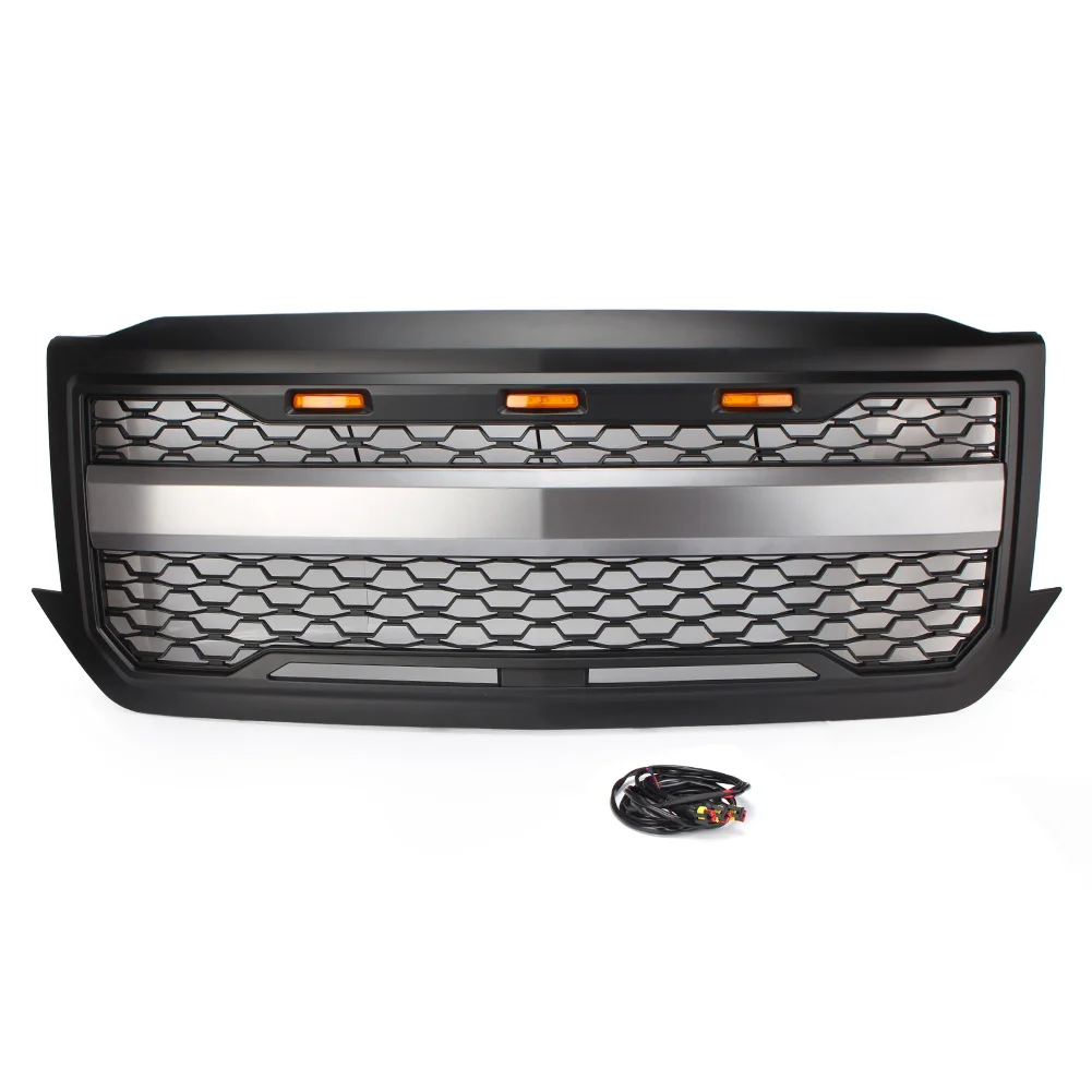 Передняя решетка решетки w/янтарный светильник для CHEVROLET Silverado 1500 84134049 автомобильные аксессуары матовый черный