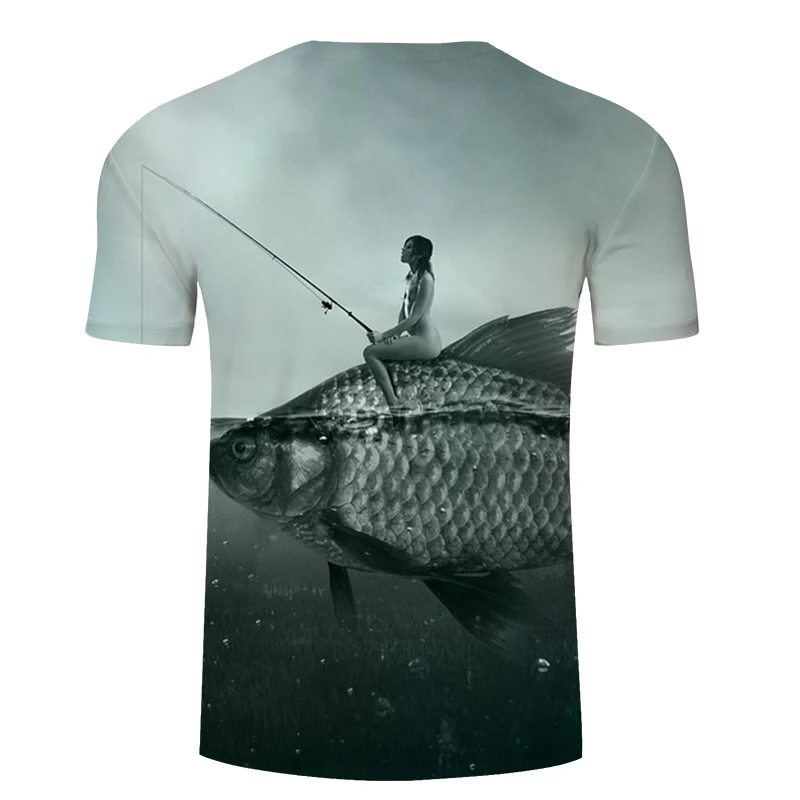Рыба футболка "Аниме" забавная футболка 3D футболки Для мужчин Красота футболка п 6XL Топ унисекс бренд короткий рукав Прямая поставка ZOOTOPBEAR