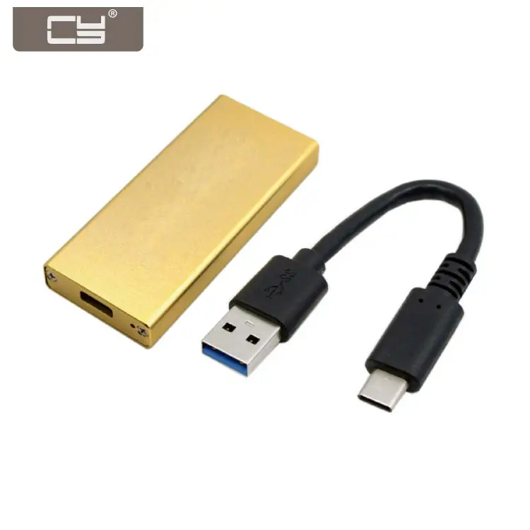 

CYDZ Gold Color USB-C USB 3.1 Type C to 50mm mSATA PCI-E Solid State Disk SSD Case Enclosure