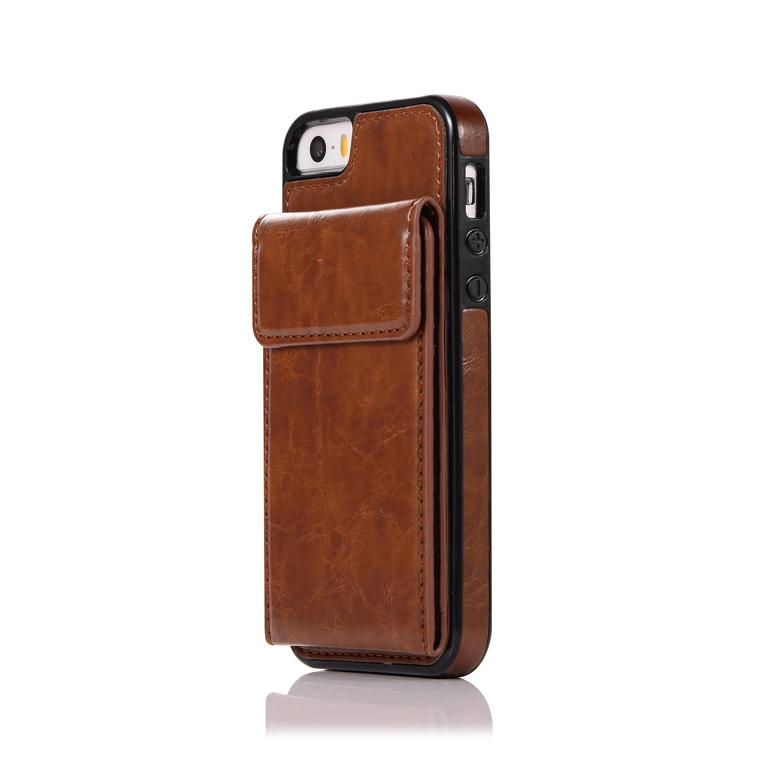 For iPhone SE 5SE 5 5S Phone Case Leather Anti-scratch Protective with Kickstand &amp Card Pocket for |