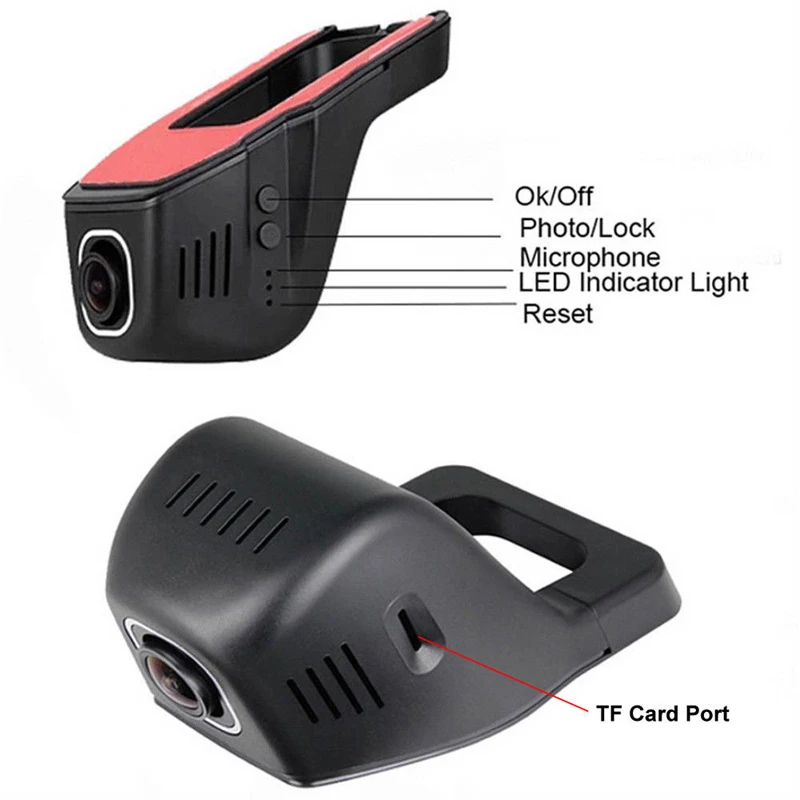 Скрытый Автомобильный видеорегистратор 1080P Wi Fi ночное
