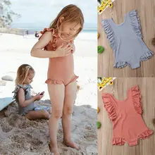 Модный детский купальный костюм для маленьких девочек летний пляжный купальник для плавания пляжный купальный От 1 до 6 лет купальный костюм