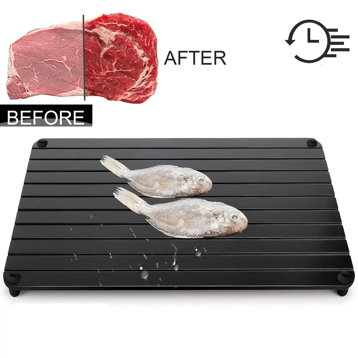 Rapid Thaw Defrosting Tray fast meat desfroting plate Quick defroster tray Miracle defrost board for frozen foods 100% natural