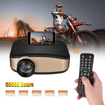 

Wifi LCD Projector LED Portable Video Projector Can Synchronize Smart Phone Screen Support 1080P with TV USB HD VGA AV Input