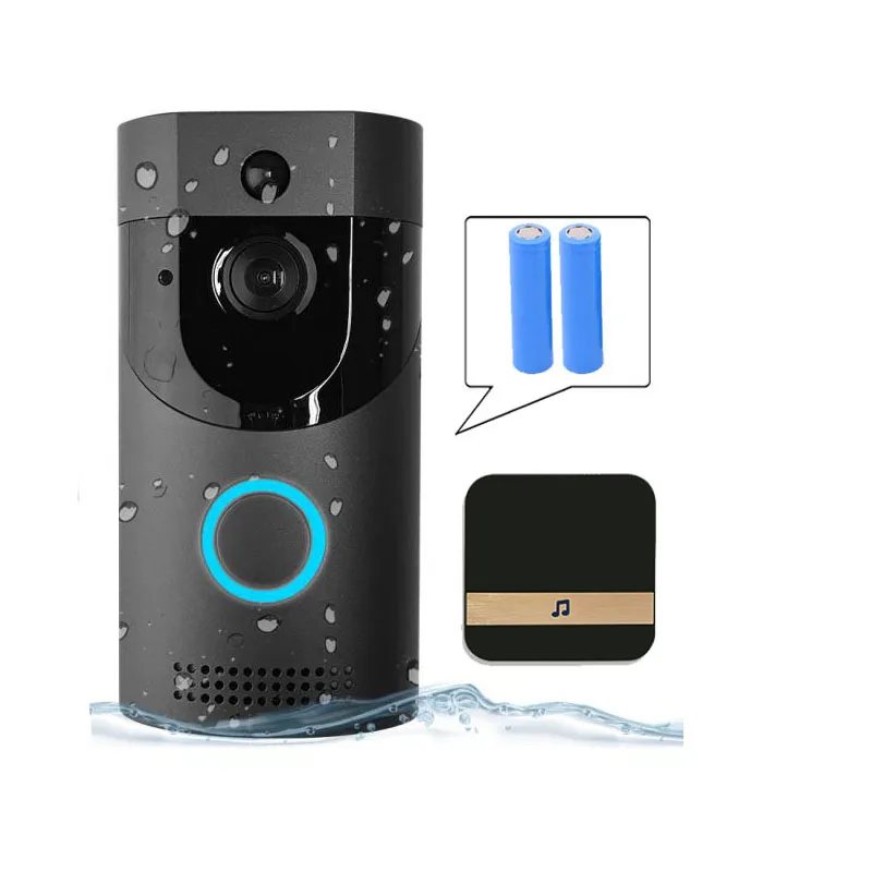 New-B30 Wifi Doorbell Ip65 Waterproof Smart Video Door Chime 720P Wireless Intercom Fir Alarm Ir Night-Vision Ip Camera(Eu Plu |