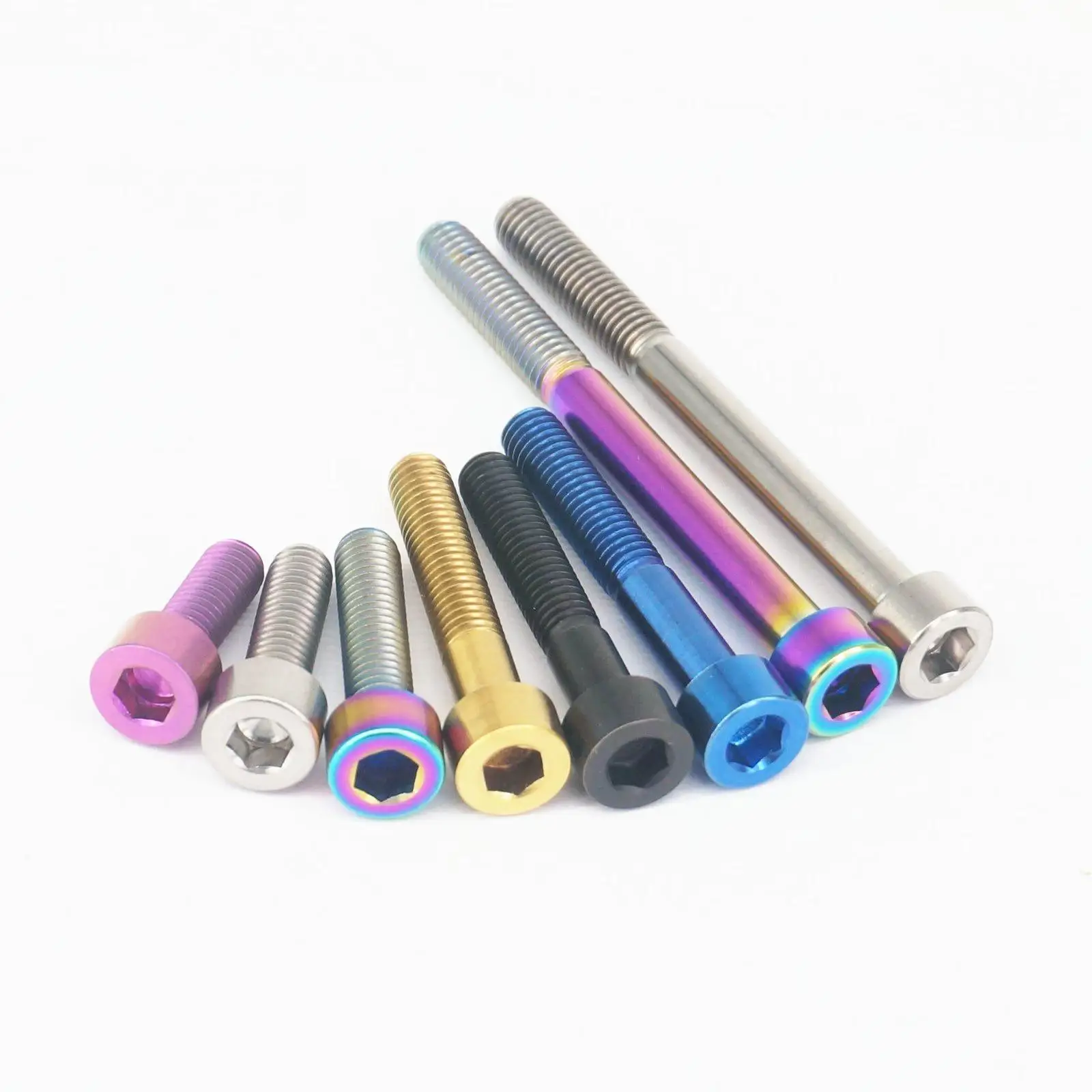 4Pcs M5X18 Bicycle Titanium Ti Allen Hex Round Cap Head Cylinder Bolt Screw