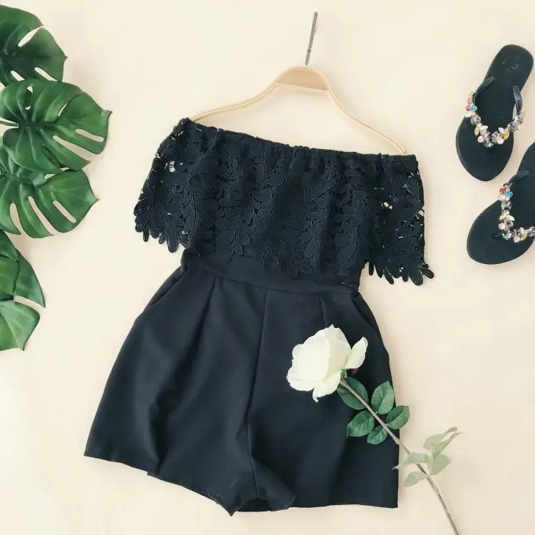 Women Ladies Summer Off Shoulder Sexy Playsuits Fashion Long Sleeve Lace Patchwork Hollow Playsuits Women Ladies Summer Off Shoulder Sexy Playsuits Fashion Long Sleeve Lace Patchwork Hollow Playsuits