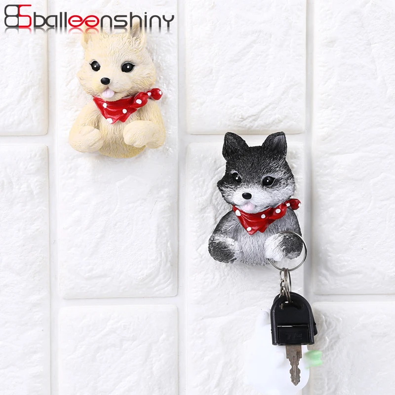 

BalleenShiny Resin Lovely Puppy Outlet Plug Storage Hook Wall Strong Adhesive Decorative Hanger for USB Cable Brush Keys Gifts