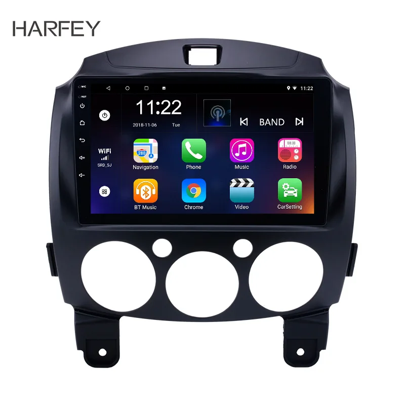 

Harfey Android 8.1/7.1 9" 2Din Car Radio For MAZDA 2/Jinxiang/DE/Third generation 2007-2014 GPS Navi Multimedia Player Head Unit