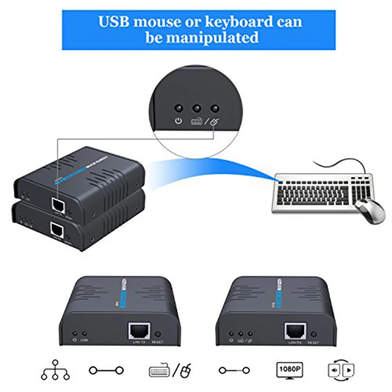 LKV373KVM HDMI KVM (USB) Удлинитель 120 метров/1080 футов поддерживает AV без задержки потерь P