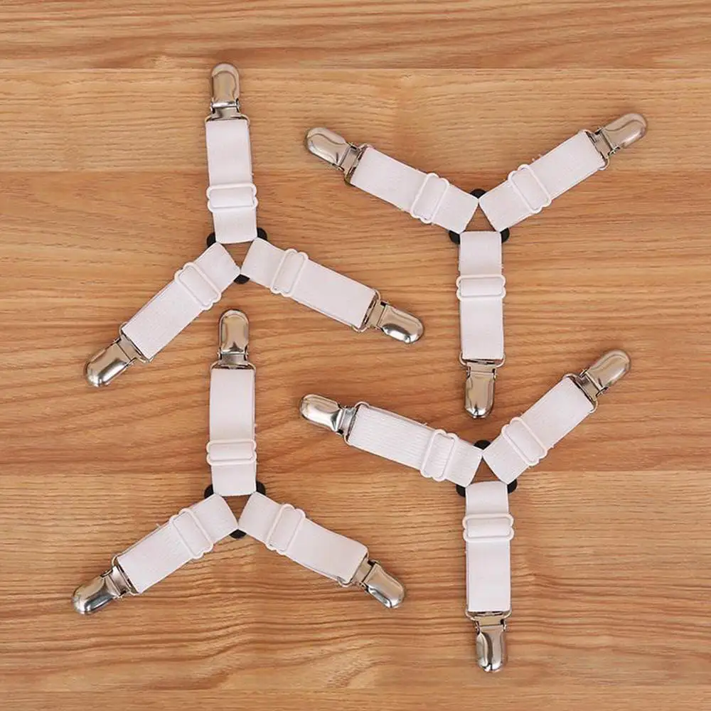 

4Pcs Bed Sheet Holder Strap Clip Mattress Fasteners Blankets Elastic Gripper Garter Fixing Slip-Resistant Belt Household Items