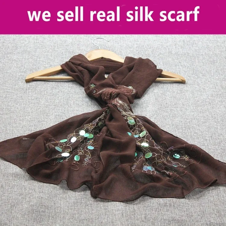 

#0426-2 100% real silk scarf GEORGETTE,color:AS PICTURES,52*160cm women