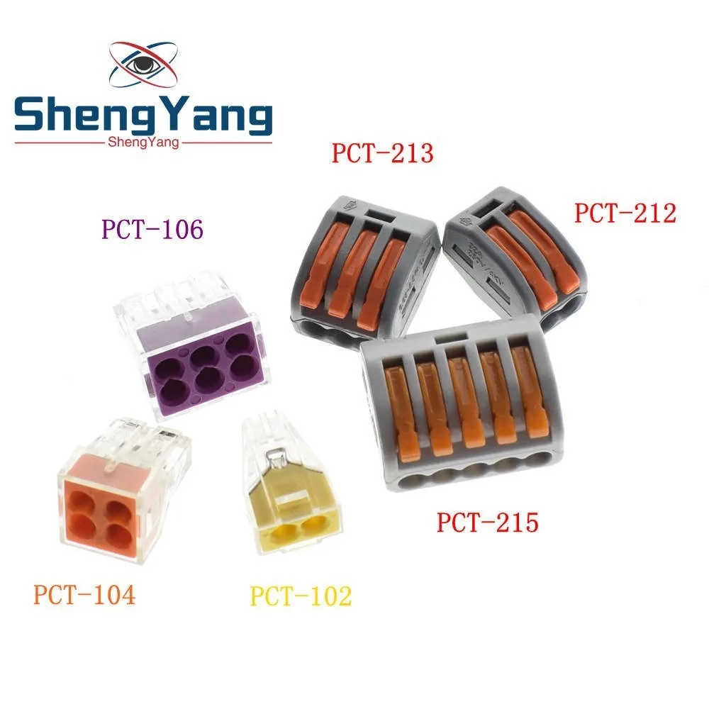 

10PCS WAGO Type 222-412 222-413 PCT-102 PCT-104 PCT-106 PCT-212 PCT-213 PCT-215 Wire Connector Conductor Terminal Block