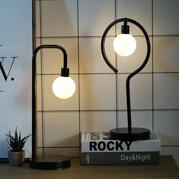 

2700K LED With Iron Frame Industrial Desk Lamps Classic Modern Black Bedside Table Lamp