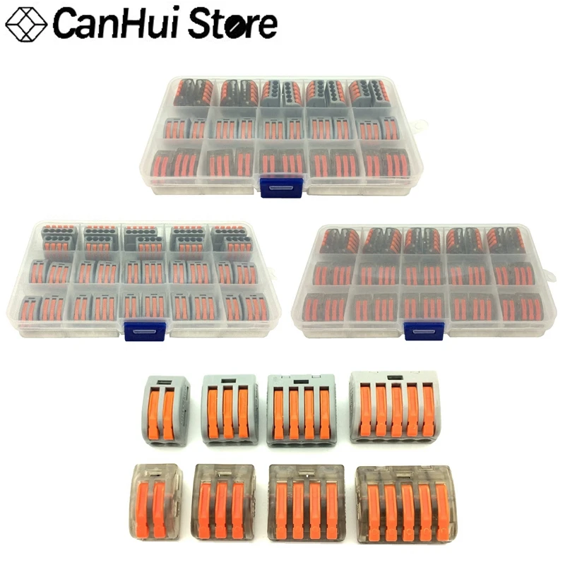 

30PCS/BOX 222-412 Wago Type PCT-212 213 214 215 2PIN Universal Compact Wiring Terminal Block Terminator Wire Connector AWG28-12