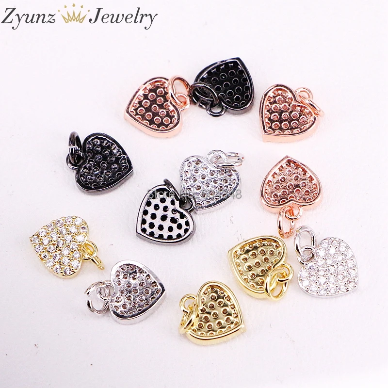 20 шт ZYZ330-3686 Micro Pave CZ деталь в виде сердца для изготовления DIY Браслеты или ожерелья ювелирные изделия