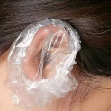 100 комплектов 100 шт./компл. одноразовые прозрачные наушники для душа Водонепроницаемый краска для волос защита для ушей крышка для воды шапки аксессуары Новинка