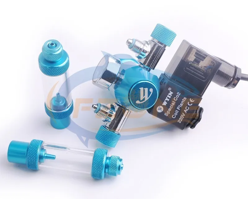 Chihiros acuario Wyin doble salida calibre CO2 regulador con válvula de contador de burbujas de válvula de solenoide y Kits de instalación - 3