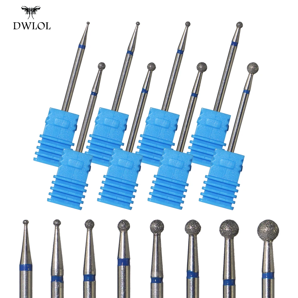 

8 different sizes of round Diamond Rotate Nail Drill Bits Cuticle Cutter for Manicure Nail Files Electric Milling Burr Grinder