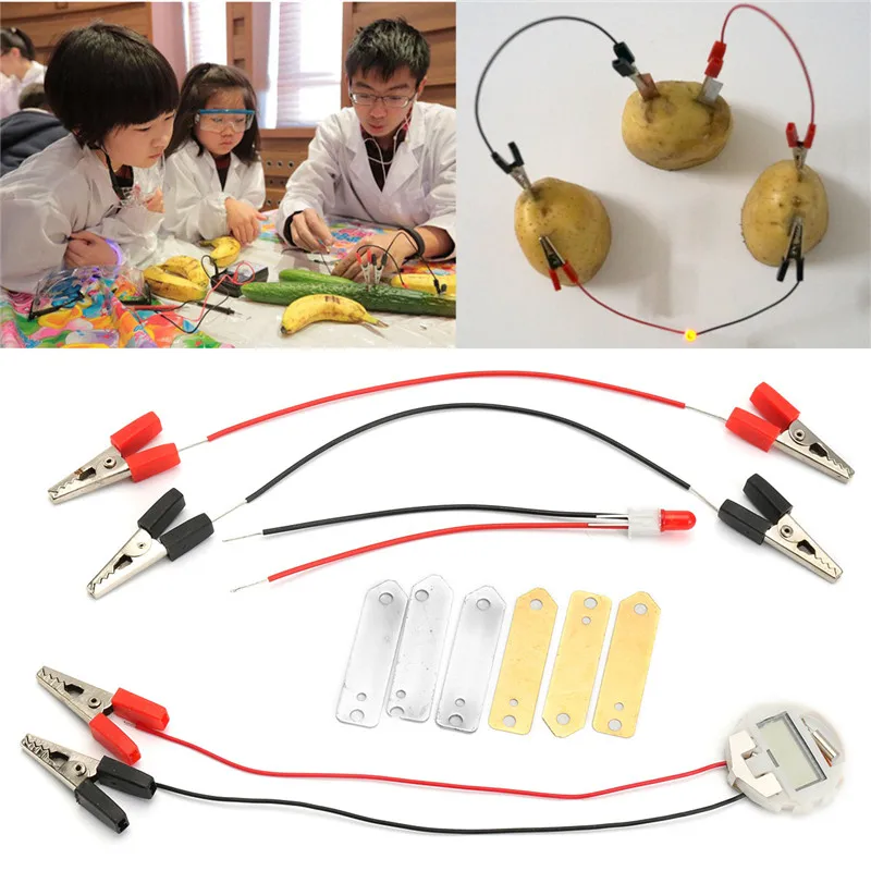 

1 Set Children Bio Energy Science Kit Potato Fruit Supply Electricity Experiments Kids Student Learining Science Educational Toy