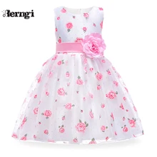 Berngi/платье принцессы для маленьких девочек; кружевное платье подружки невесты с цветочным узором для свадебной вечеринки; платья на выпускной; детская одежда; Vestidos