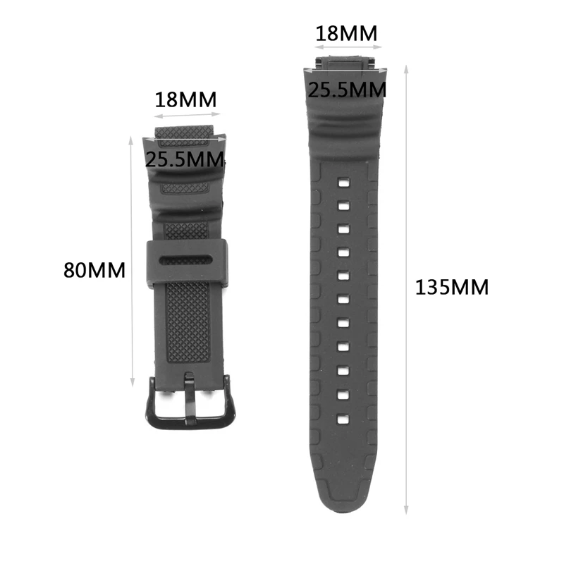 Черный Запасной ремешок для наручных часов CASIO цифровые часы резиновый
