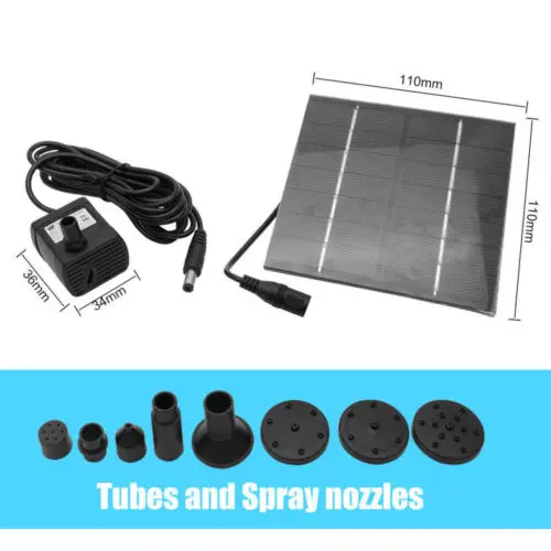 

200L/H 1.2W Solar Panel Powered Water Feature Pump Garden Pool Pond Aquarium Fountain Water Pump