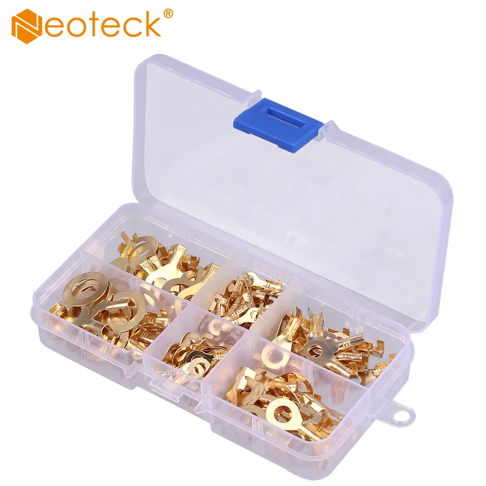 Neoteck 150 шт. неизолированный клеммный блок Неизолированное кольцо вилка u типа