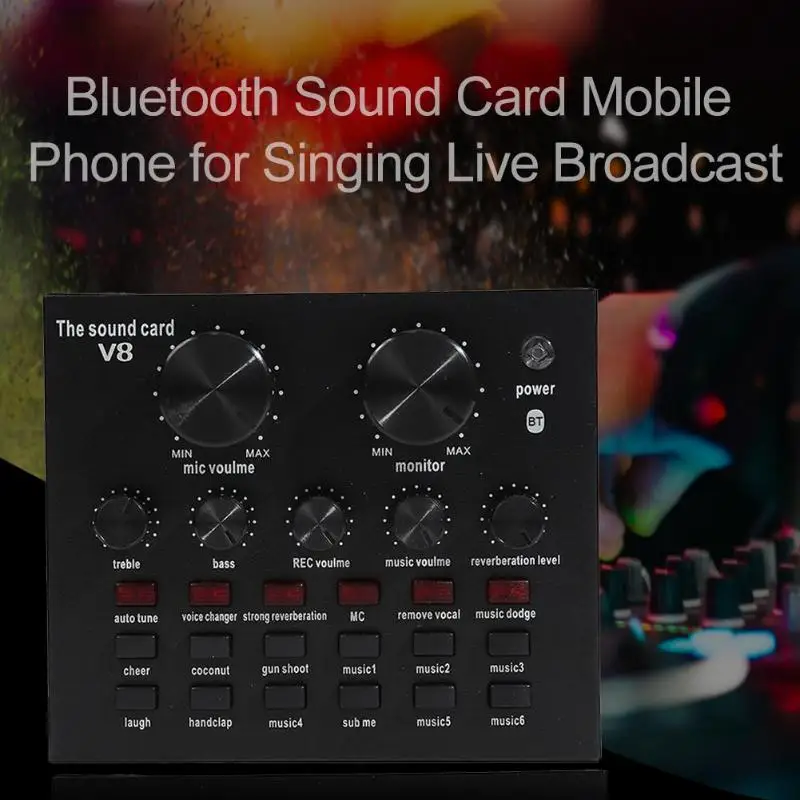 V8 аудио Bluetooth USB гарнитура с микрофоном K Song стерео прямая трансляция звуковая