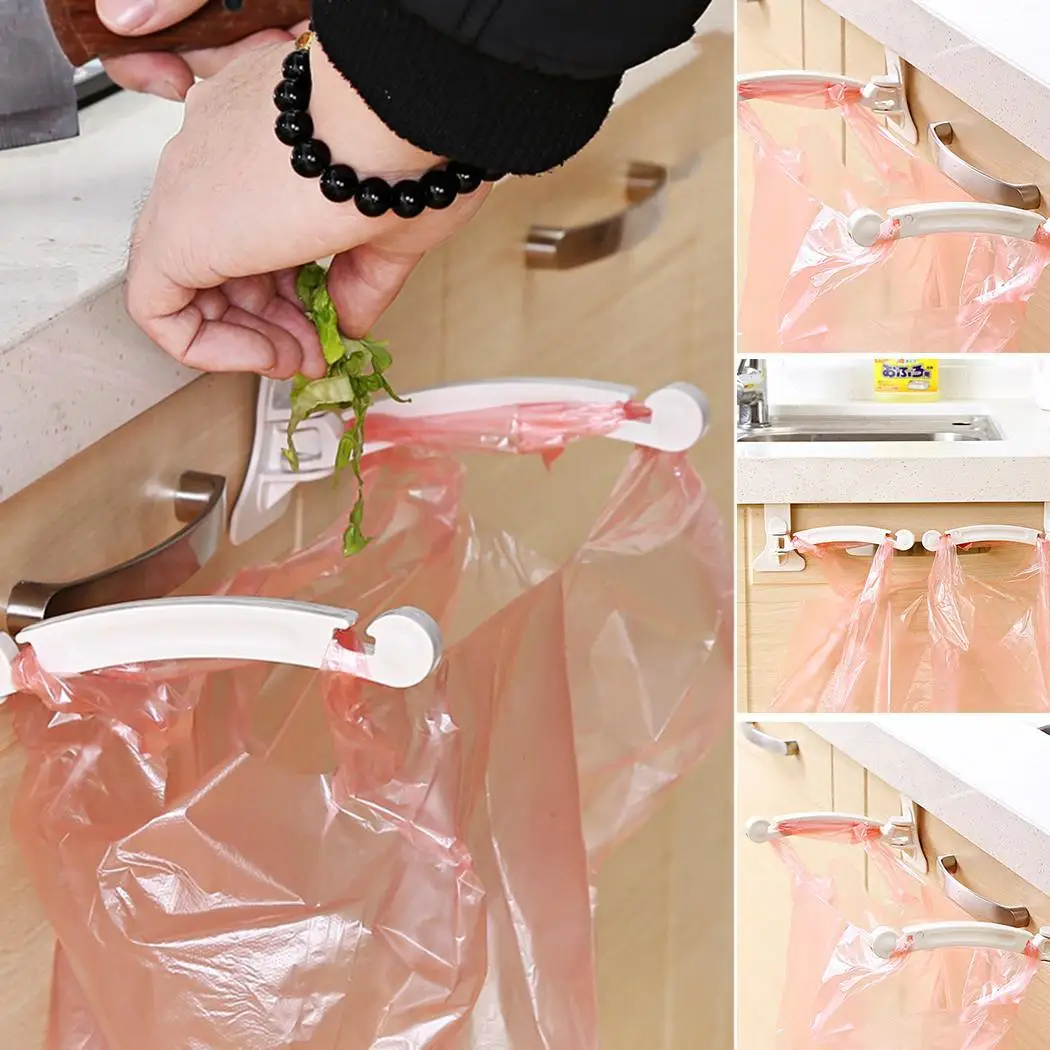 Trash Door Under Over The Bag Hanger Kitchen Holder Garbage Sink