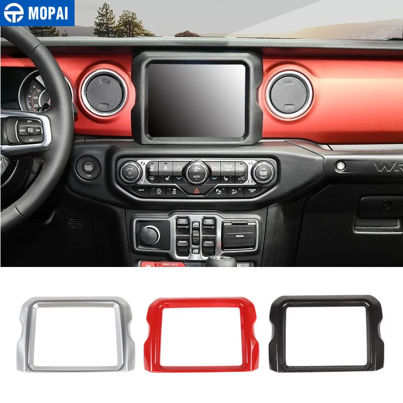 MOPAI 8.4 Inches Car GPS Navigation Decoration Frame Cover Stickers for Jeep Wrangler JL 2018+ for Jeep Gladiator JT 2018+