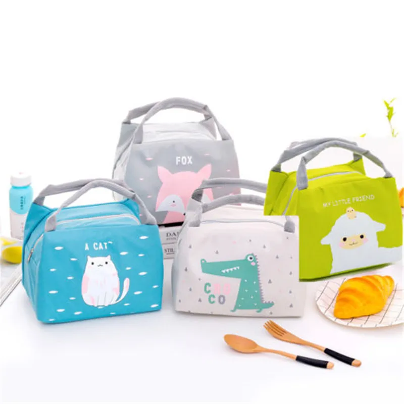

Cute Women Kid Cartoon Portable Insulated Lunch Bag Box Picnic Tote Cooler Animal Waterproof Portable Insulated Lunch Bags Hot
