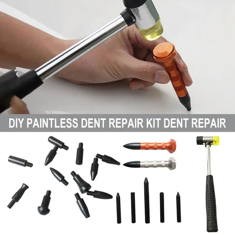 

Paintless Car Dent Repair Body Damage Fix Tool Nylon Pen Strike Stick Rubber Hammer Removal Glue Tabs Hand Repair Tools Kit