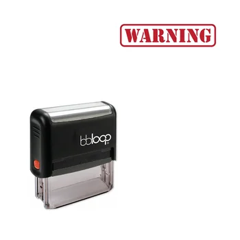 

Bbloop 'WARNING' Self-Inking Office Stamp, Rectangular Military Stencil Style