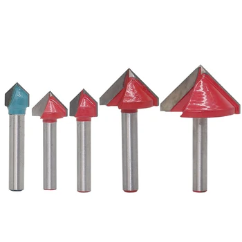 

6mm V Bit CNC Solid Carbide End Mill 1PC Carbide Alloy Woodworking Milling Cutter 3D Wood Router Bit 60 90 120 150 Degrees