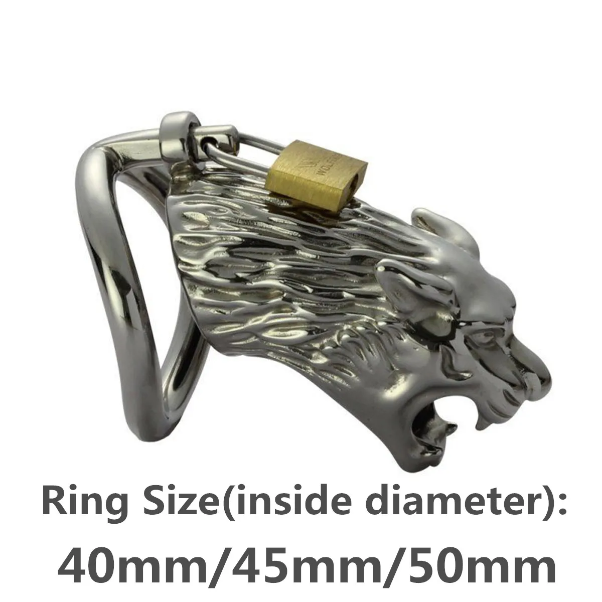 

Male Tiger Head Modeling Chastity Devices Belt Stainless Steel Cage Cock Lock 40mm 45mm 50mm