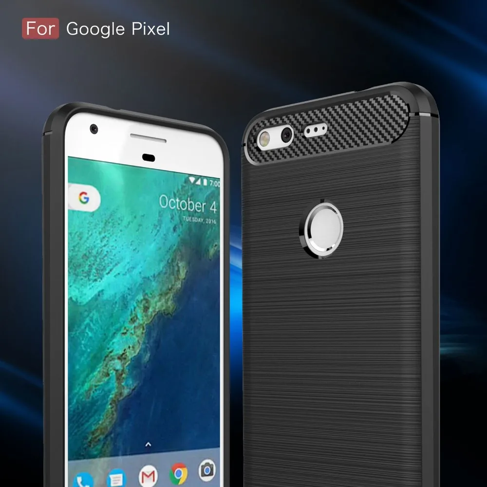 

For Google Pixel 1 2 3 Case Carbon fiber Brushed silicone TPU Case For Google Pixel 1 2 3 XL Colored TPU Back Cover Protector