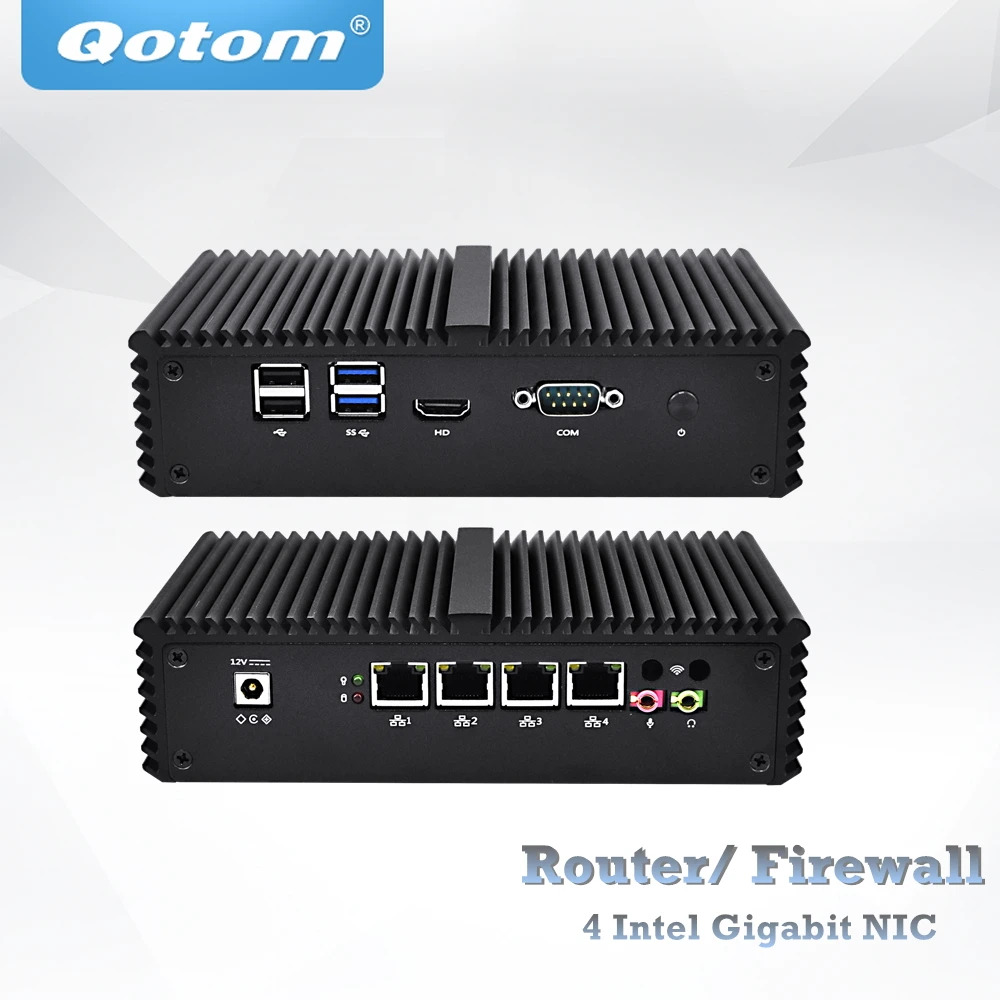 Qotom брандмауэры с открытым исходным кодом мини ПК Q301G4 Q305G4 Celeron 2955U 3205U