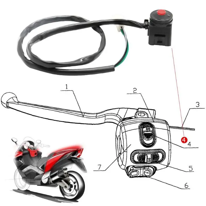 Универсальный мотоцикл красная кнопка предохранитель переключатель для Dirt Bike KTM ATV