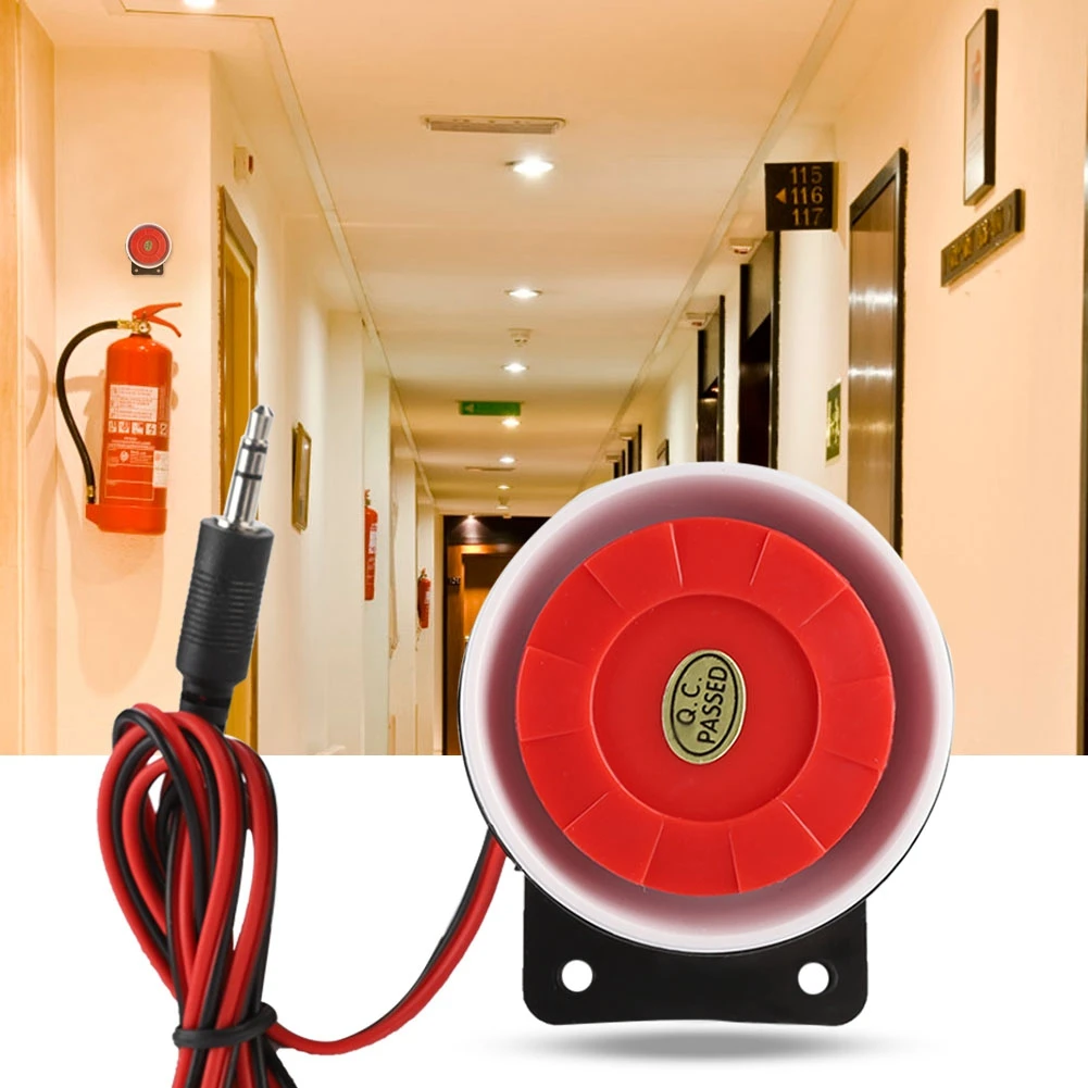 DC 12V Indoor Ear Piercing Siren Mini Alarm Horn Home Security System - Famidy.com