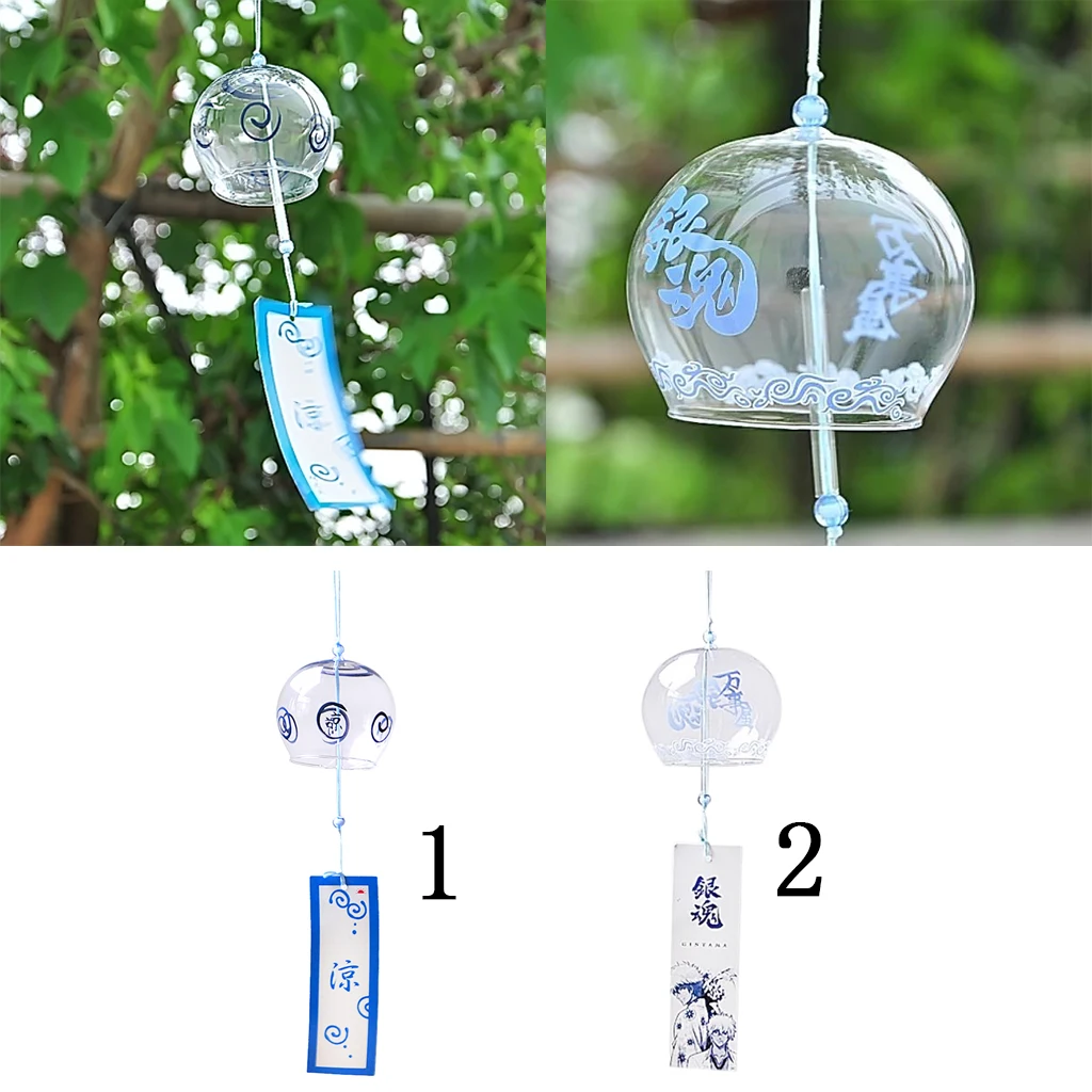 New Hot Glass Good Luck Happiness Wind Chime Bell Japenese Style Home Garden Hanging Decoration