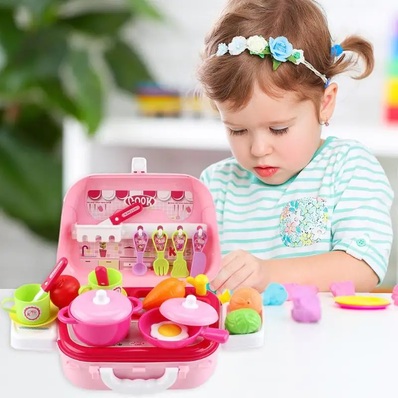 Детский чемодан Моделирование кухня посуда игровой дом сумка игрушка обучающие игрушки для детей игровой дом Моделирование китч