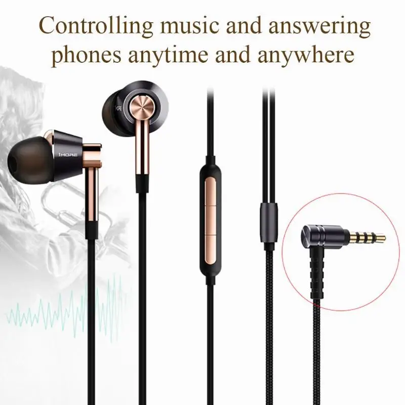 

1MORE E1001 Triple Driver In-Ear Earphones 3.5mm Wired Mic Earbud Earphone