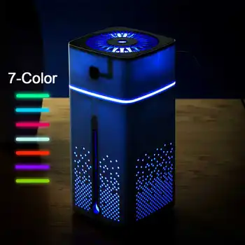 

LED Night Light Mist Purifier 1000ML Air Humidifier Ultrasonic USB Diffuser Aroma Essential Oil Humidificador Black White
