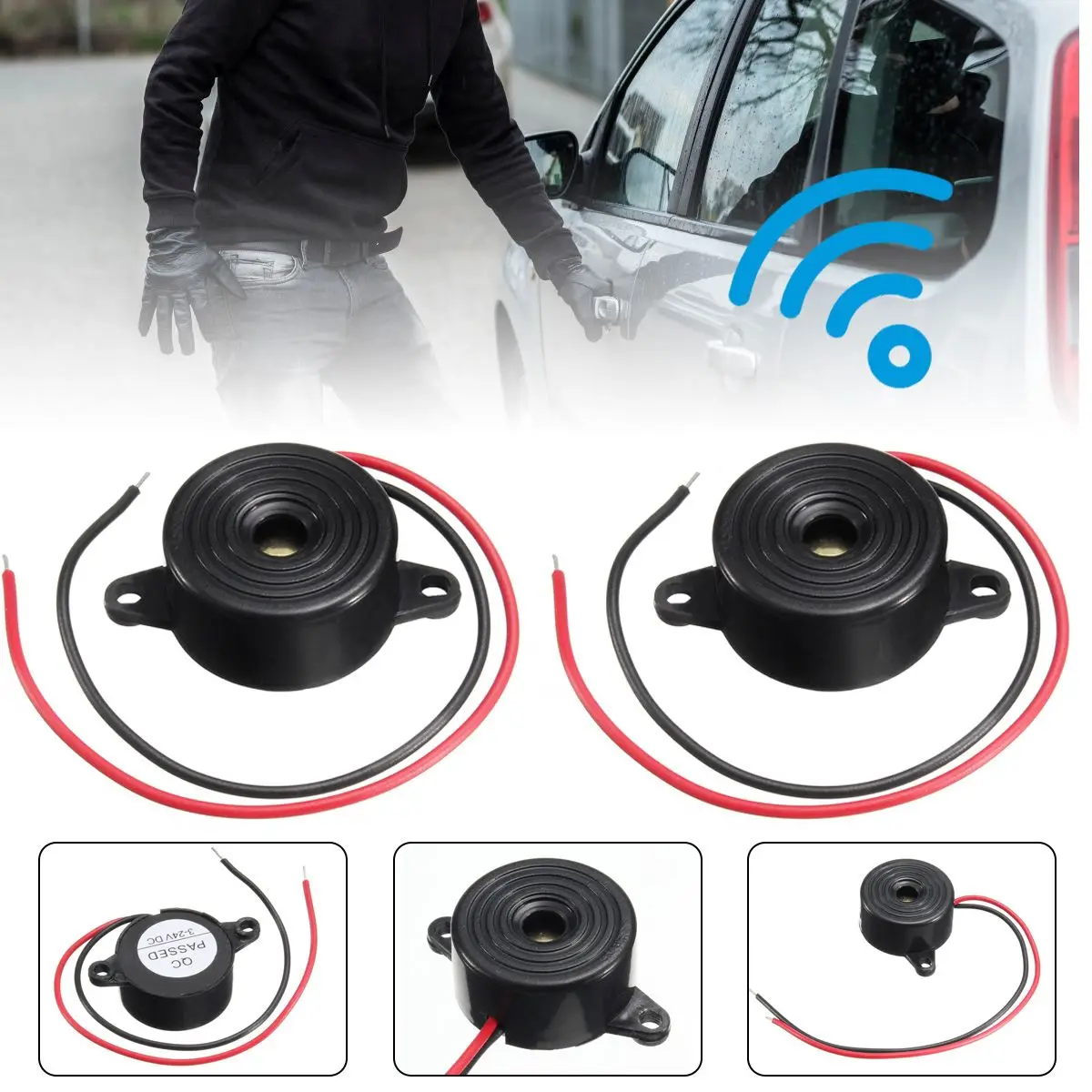 

2pcs Hot Sale Newest Useful New Arrival Durable 3-24V Piezo Electronic Buzzer Alarm 95DB Continuous Sound Beeper For Arduino Car