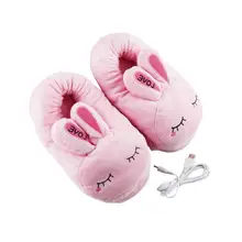 1 пара теплых тапочек с героями мультфильмов; теплая плюшевая хлопковая обувь с зарядкой от Usb; съемный моющийся Электрический утеплитель для ног