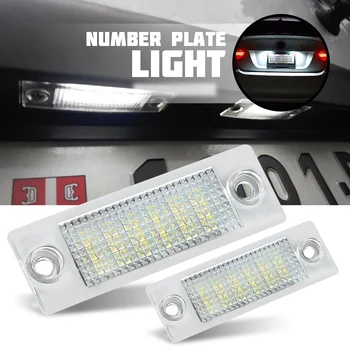 

2Pcs Number License Plate Light Lamp 18-LED For VW Caddy Transporter Passat Golf Touran Jetta Skoda No Error