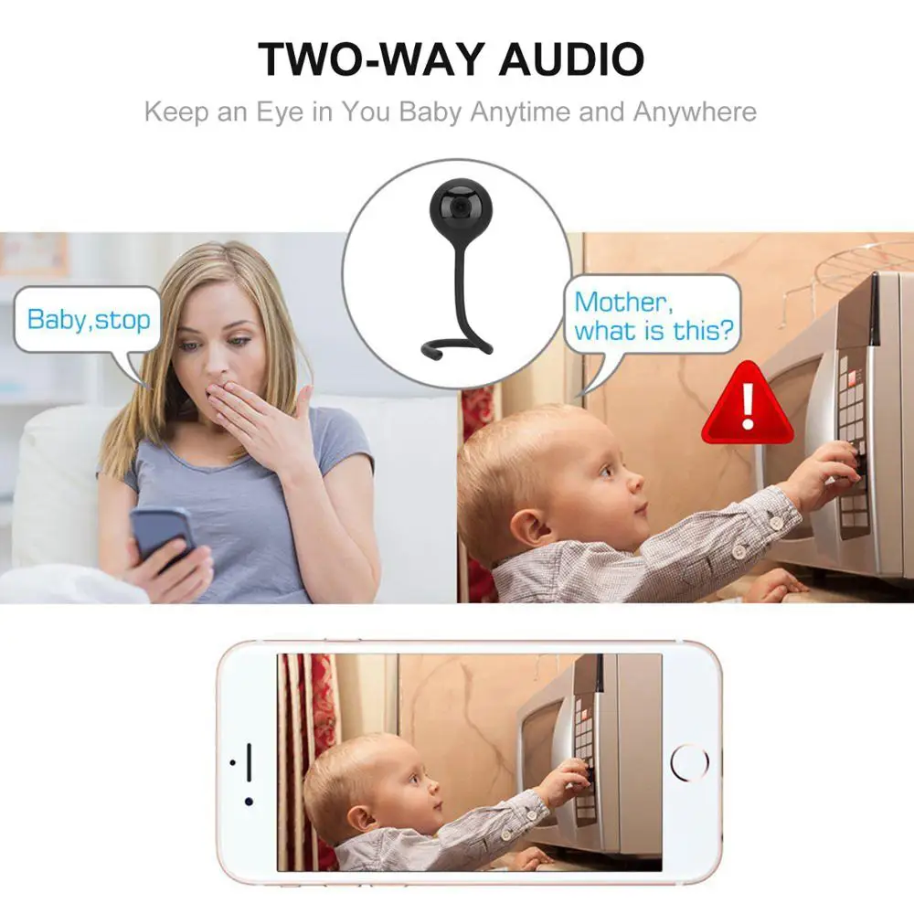 Wireless Baby Monitors Crying Alarm Wifi Camera 2 Way Audio Night Vision Security Camera Temperatur
