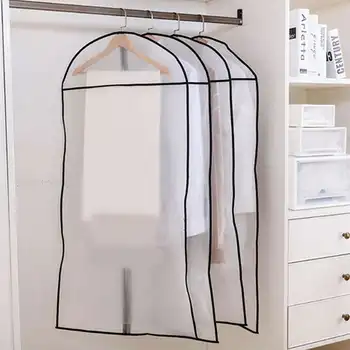 

White Vacuum Bags For Storing Clothes Garment Suit Dust Cover Protector Wardrobe Storage Bag