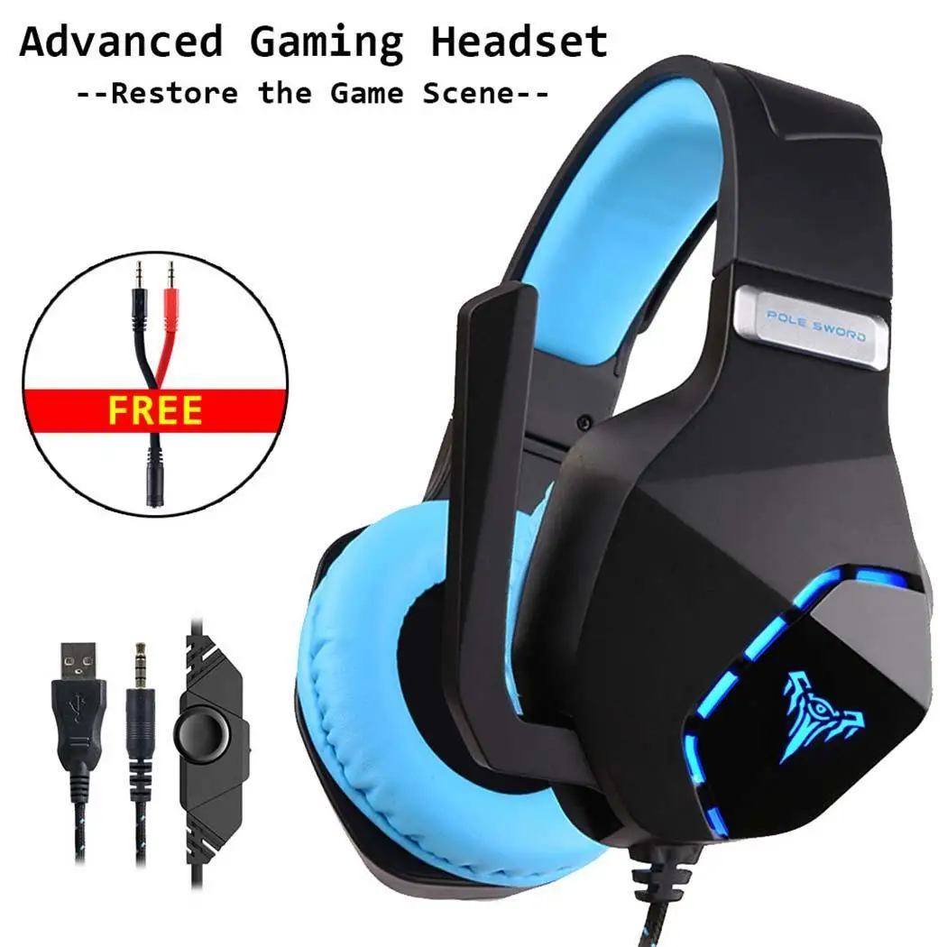 

Computer Headset Gamer USB Wired Headphones With Microphone Over Ear Stereo Earphone for PC PS3 PS4 Xbox Laptop Tablet Gamer